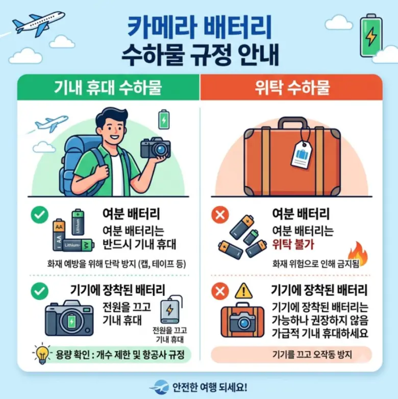 카메라-배터리-기내-수화물-위탁-규정