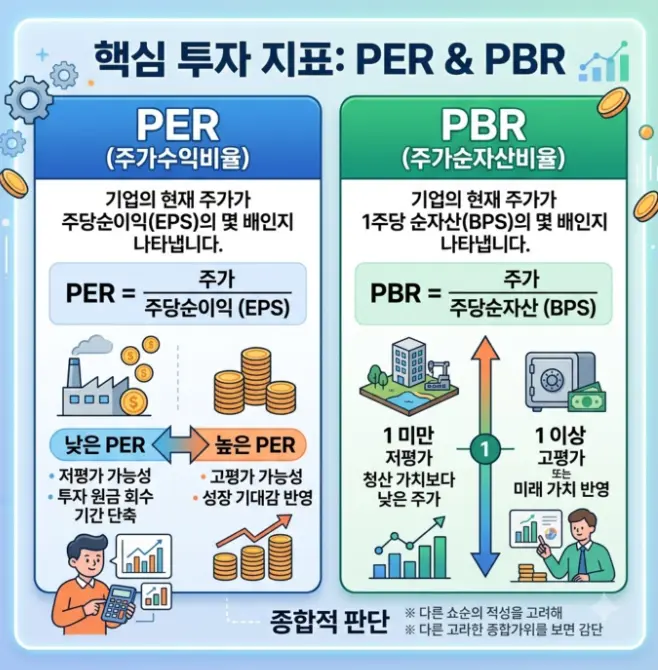 주식 투자 지표 PBR PER 개념