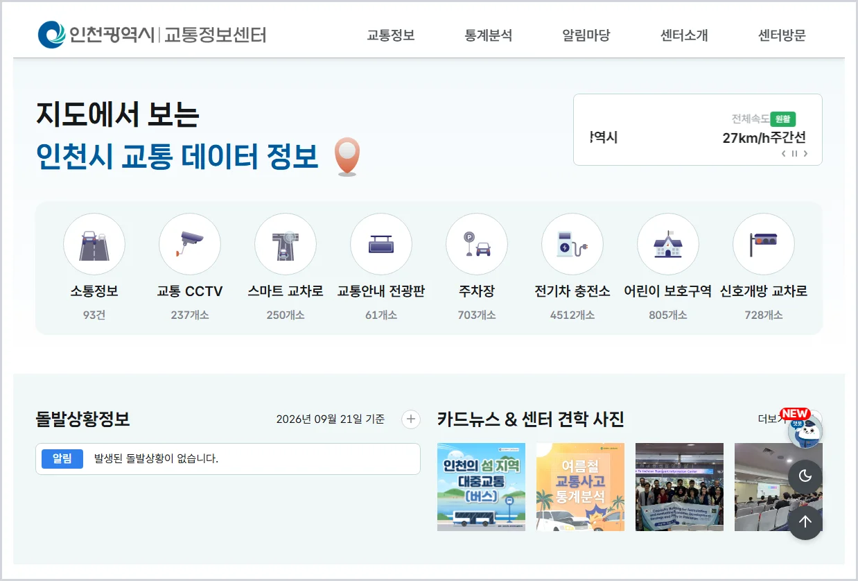 인천 교통정보센터 홈페이지 바로가기 (https://www.fitic.go.kr/)
