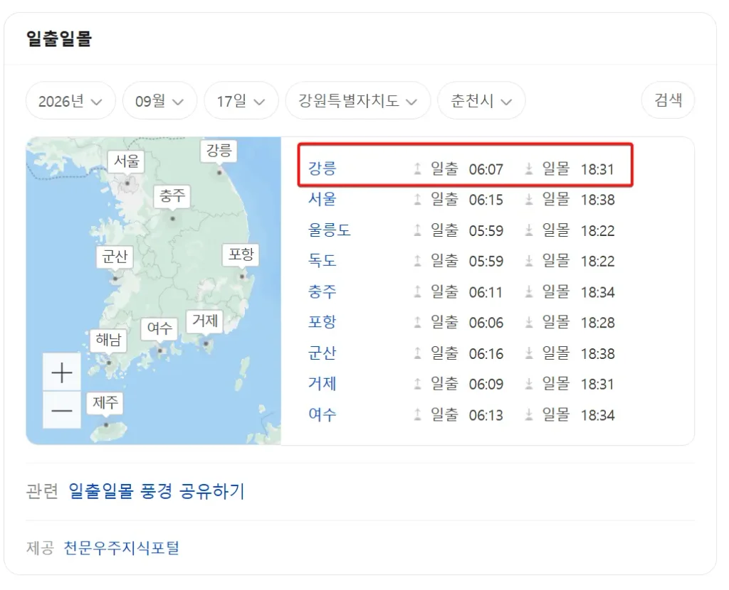 오늘-강릉-해뜨는-시간-1